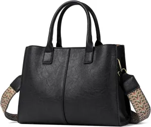 Women's Crossbody Tote Bag with Compartments and Zipper - Structured Work Top Handle Shoulder bags with Detachable Strap