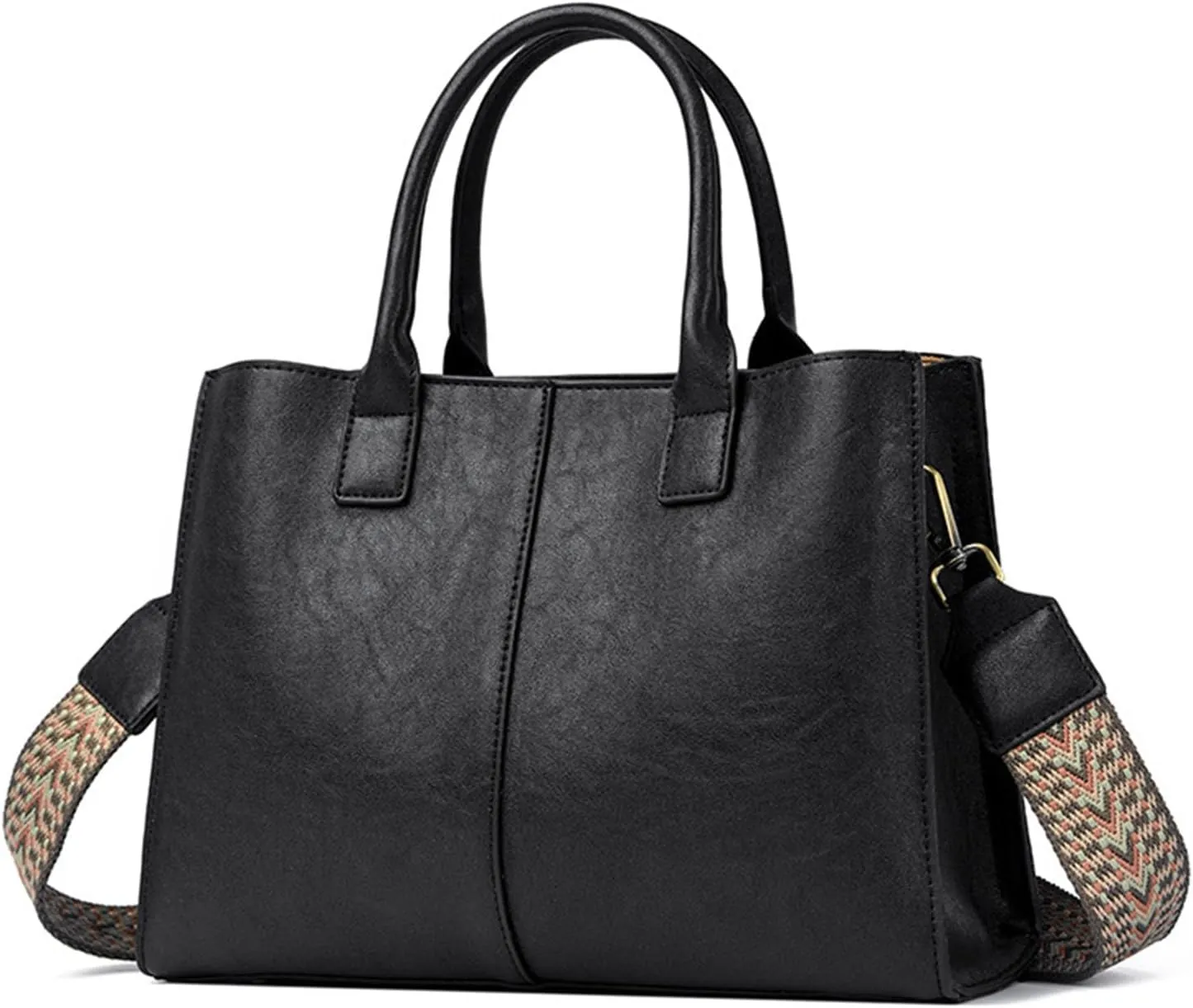 Women's Crossbody Tote Bag with Compartments and Zipper - Structured Work Top Handle Shoulder bags with Detachable Strap