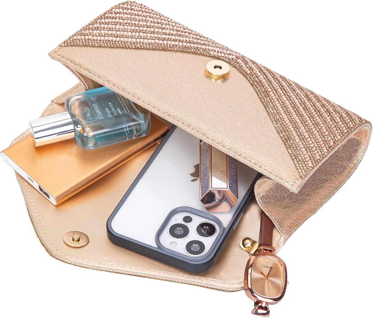 Women's Evening Handbags Envelope Clutch Purses Ladies Crossbody Bags Rhinestone Wedding Bag Shoulder Bag for Women