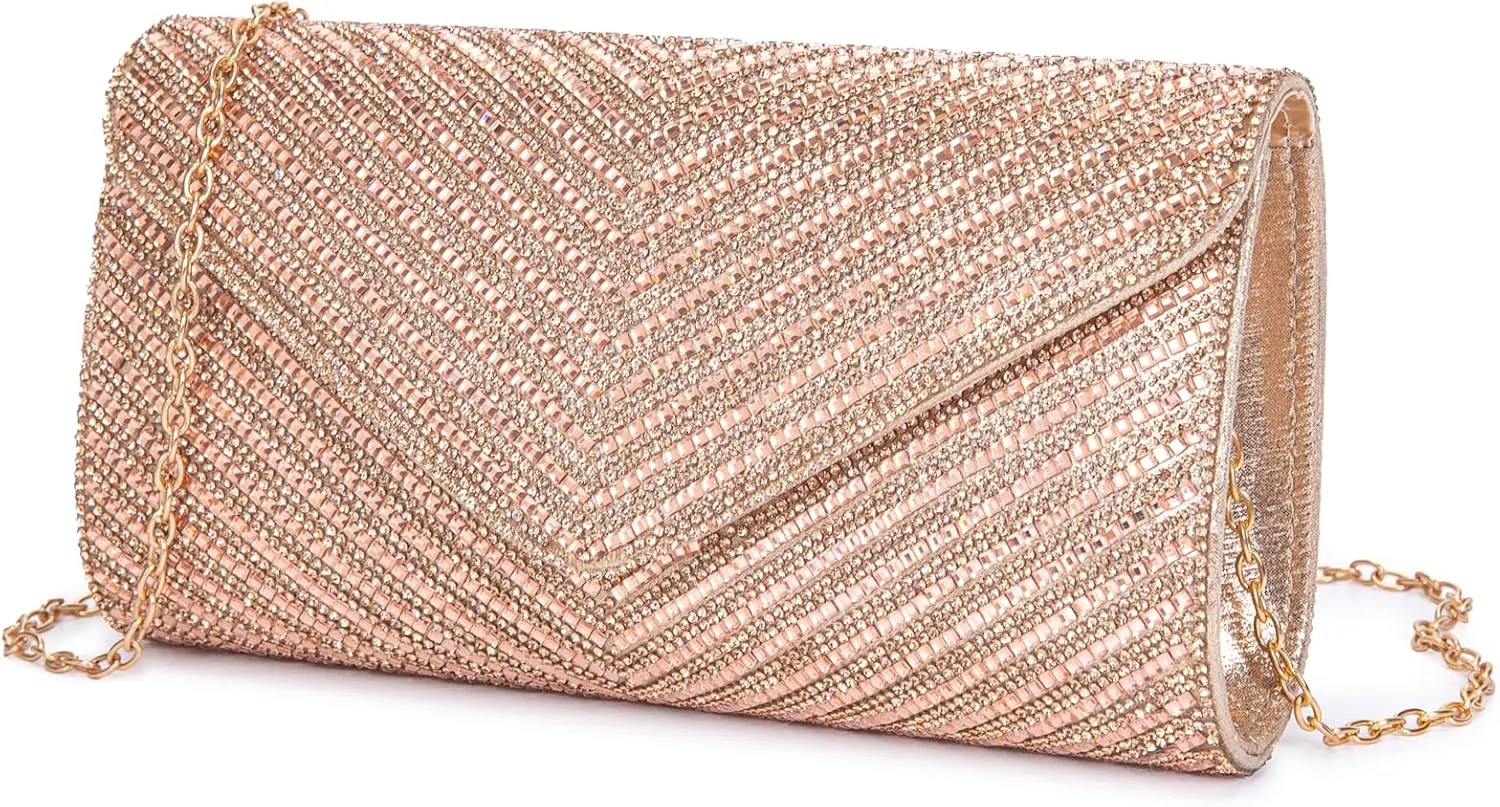 Women's Evening Handbags Envelope Clutch Purses Ladies Crossbody Bags Rhinestone Wedding Bag Shoulder Bag for Women