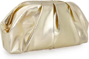 Women's Sparkling Vegan Leather Clutch Formal, Soft Pleated PU Evening Clutch for Weddings, Proms, Cocktail Parties