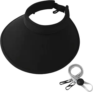 Women'S Wide Brim Sun Hat, Upf50  Sun Protection, Adjustable Visor For Beach, Soft Material, Includes Windproof Cord, Ideal For Outdoor Use, 21.3-23.6 In