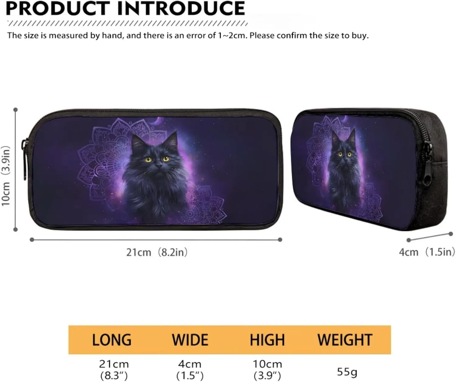 Xoenoiee Boho Mandala Black Cat Galaxy Pattern Kids Backpack Set for Boys Girls School Bookbag Lunch Bag Pencil Bag 3 in 1 Set Teens Student School Daypack