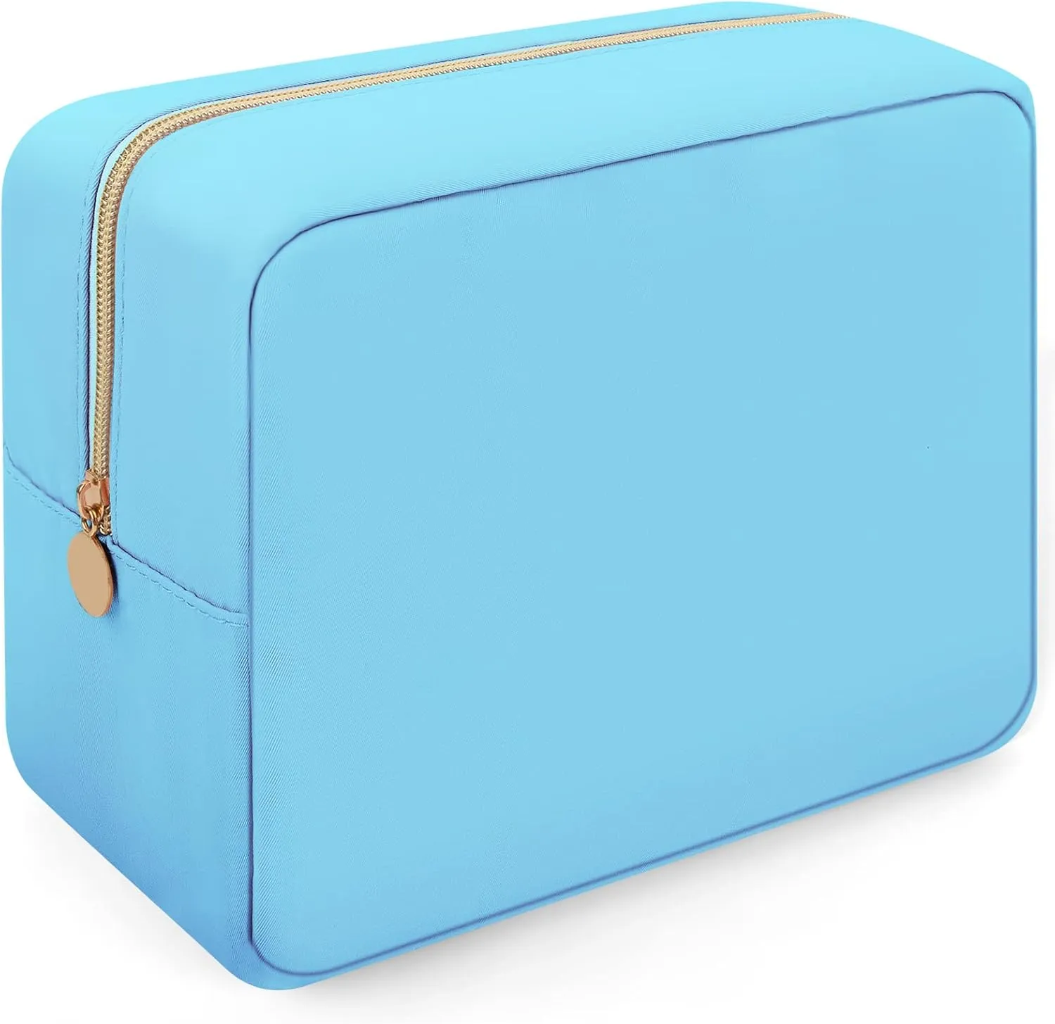 XSUIOY Makeup Bag Travel Bag Pouch for Purse, Cute Preppy Makeup Bag Cosmetic Zipper Pouch Purse Organizer Bag for Women, Waterproof Nylon Coin Pouch Sanitary Napkin Storage Bag for Work(Blue-Large)