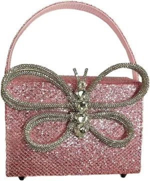 XXGJOALD-Evening Bag Clutch Purses for Women Butterfly Rhinestones Tote Bag Purse Sparkling Butterfly Handbag Tote Evening Bags