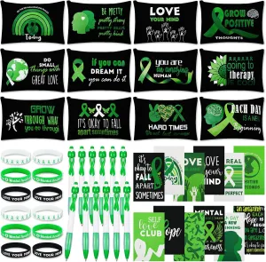 Yeaqee 48 Pcs Mental Health Awareness Appreciation Gift Sets Include Bracelets Makeup Bag Ballpoint Pens Journal Notebook for Gift Supplies