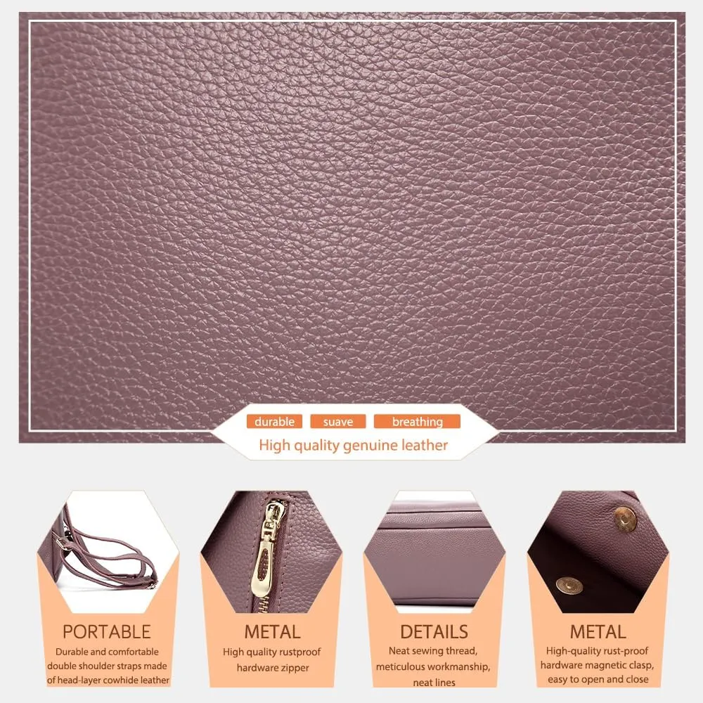 zency Charm Women Backpack 100% Genuine Leather Anti-theft Button Elegant Female Travel Bags (pink)