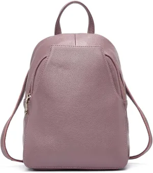 zency Charm Women Backpack 100% Genuine Leather Anti-theft Button Elegant Female Travel Bags (pink)